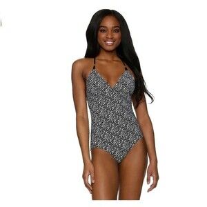 HELEN JON BLACK KEY TIE BACK ONE PIECE Size Large